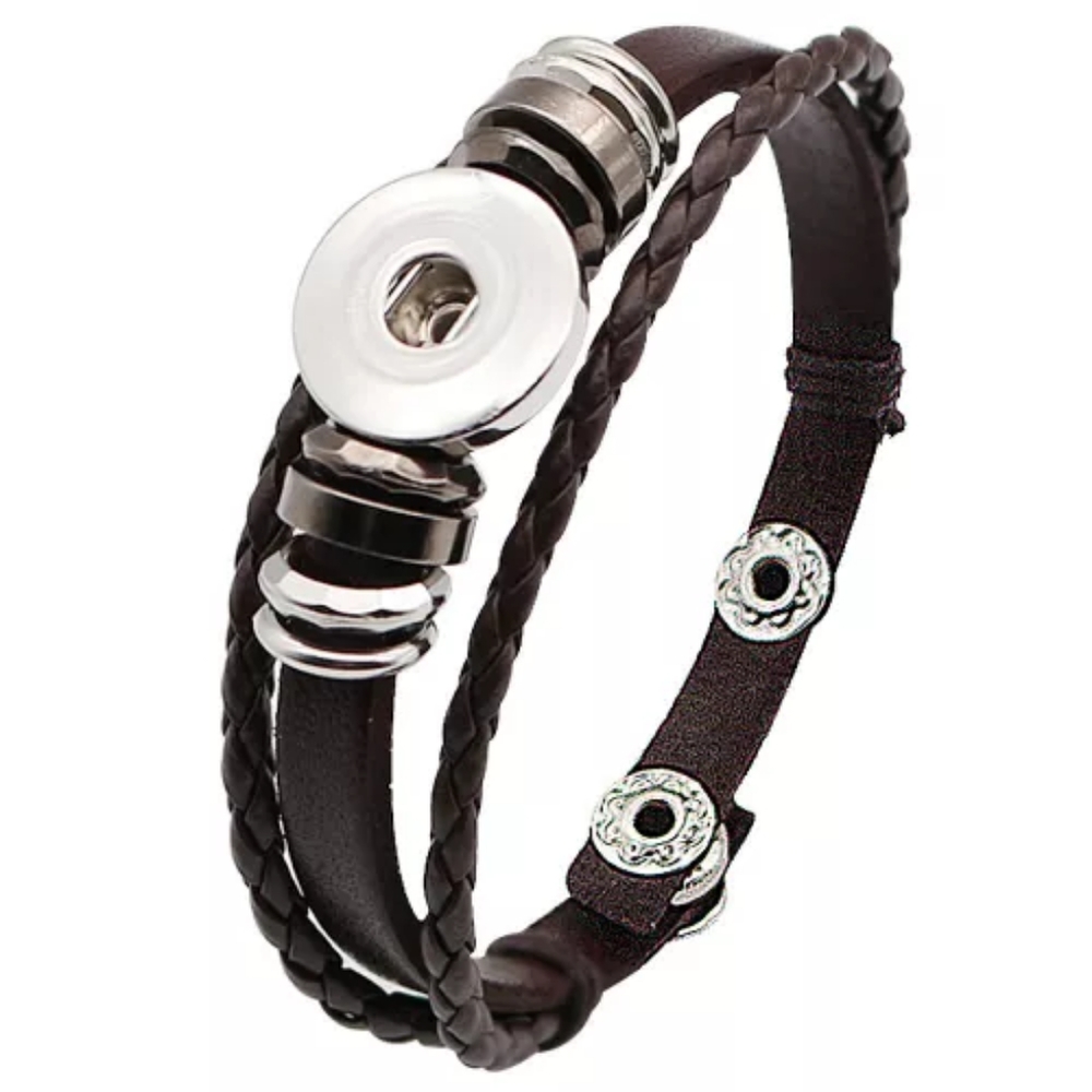Brown Snap bracelet for Snap jewelry